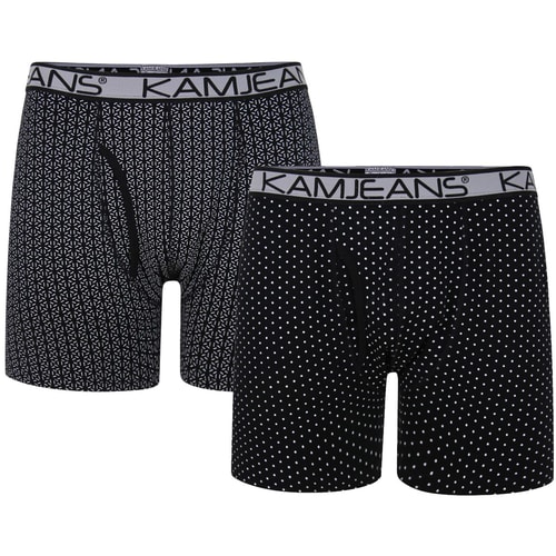 KAM Jersey Boxershorts im Doppelpack Schwarz